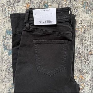 Loft curvy high waist wide leg black jeans